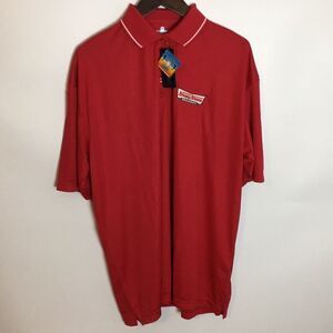 NWT women’s Krispy Kreme Polyester Moisture Wicking Red Polo Shirt Sz 3XL